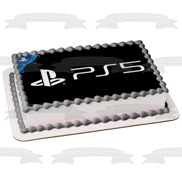 PlayStation 5 PS5 Logo Edible Cake Topper Image ABPID51280