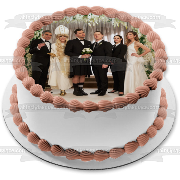 Schitt's Creek Season 6 David Wedding Johnny Moira David Patrick Stevie Alexis Edible Cake Topper Image ABPID51286
