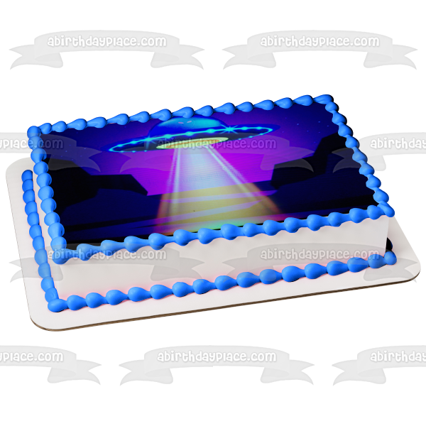 Spaceship Ufo Edible Cake Topper Image ABPID54113