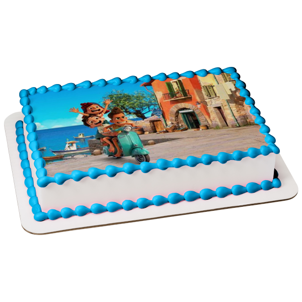 Luca Disney Pixar Alberto Scorfano Giulia Marcovaldo Edible Cake Topper  Image ABPID54115
