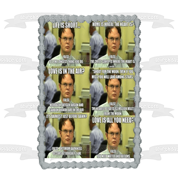 Meme the Office Dwight Schrute Assorted Memes Edible Cake Topper Image ABPID51472