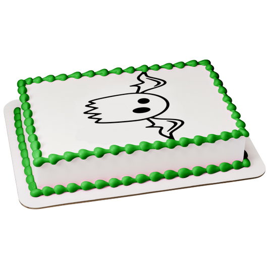 Ghost with Bat Wings Edible Cake Topper Image ABPID51753