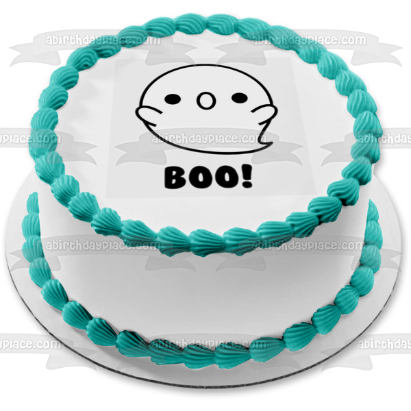 Ghost Boo! Edible Cake Topper Image ABPID51754