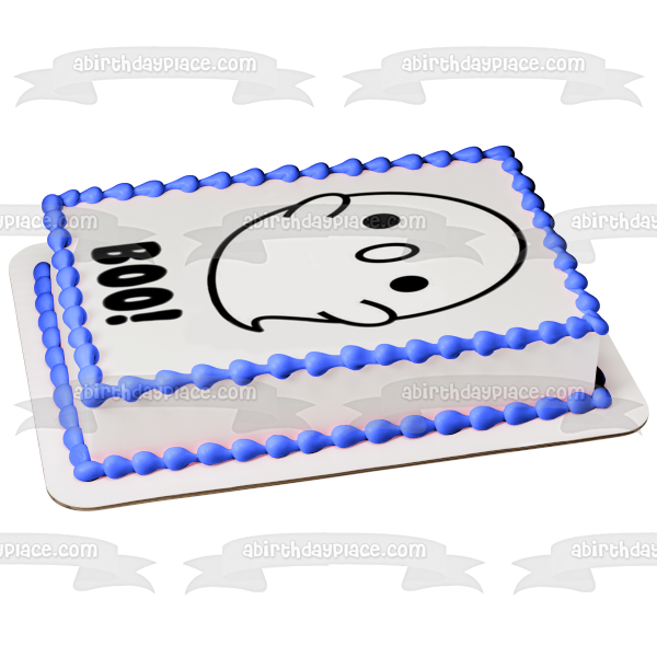 Ghost Boo! Edible Cake Topper Image ABPID51754
