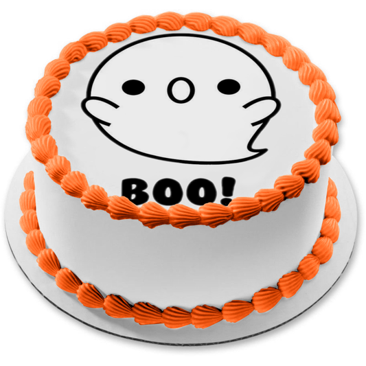 Ghost Boo! Edible Cake Topper Image ABPID51754