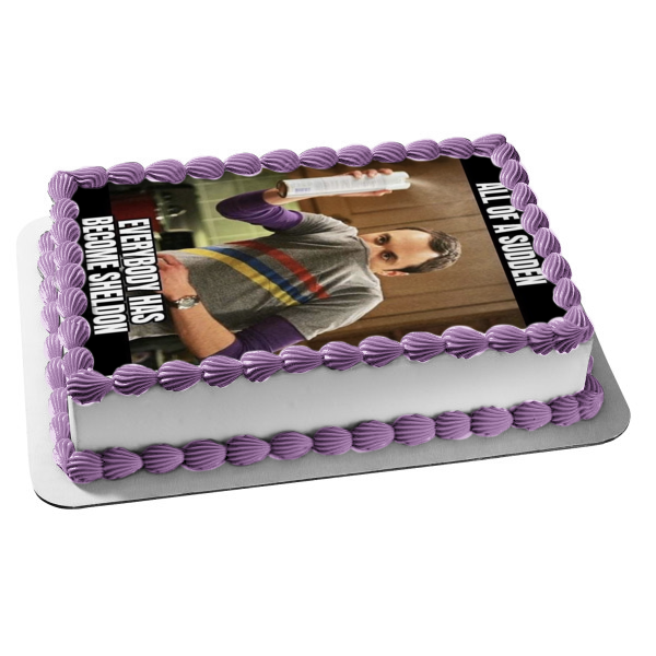 Coronavirus Meme the Big Bang Theory Sheldon Cooper Spraying Lysol Edible Cake Topper Image ABPID51491