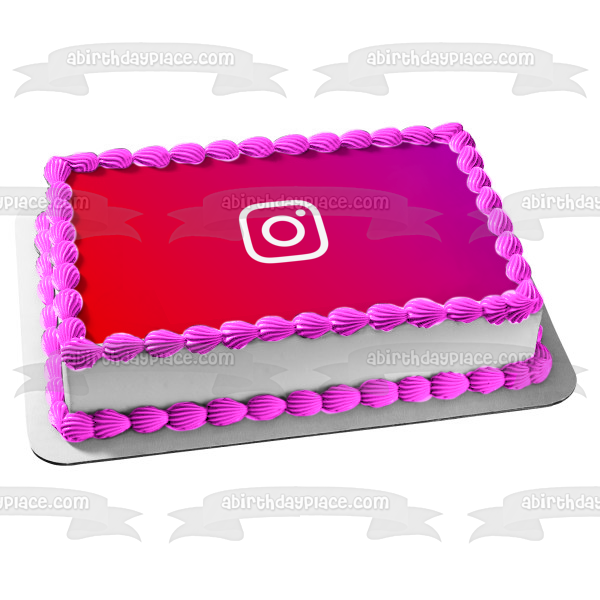 New Instagram with Background Edible Cake Topper Image ABPID51772