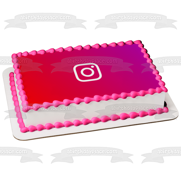 New Instagram with Background Edible Cake Topper Image ABPID51772