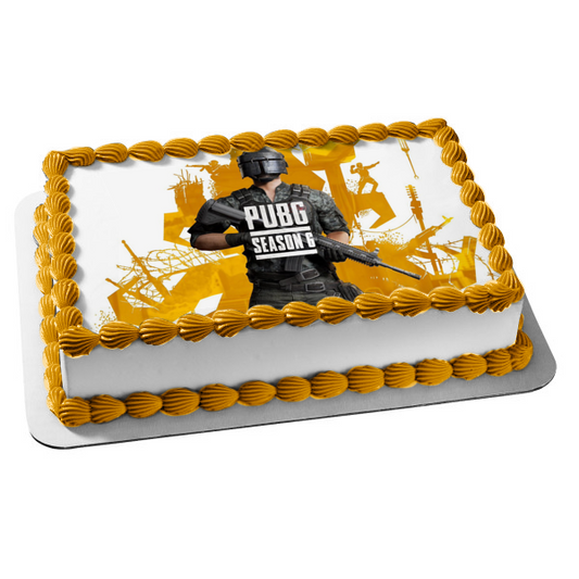 Playerunknown’S Battlegrounds Season 6 Poster Edible Cake Topper Image ABPID51896