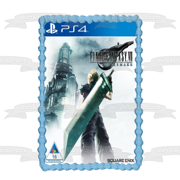 Final Fantasy 7 Remake Video Game Cover Edible Cake Topper Image ABPID51917