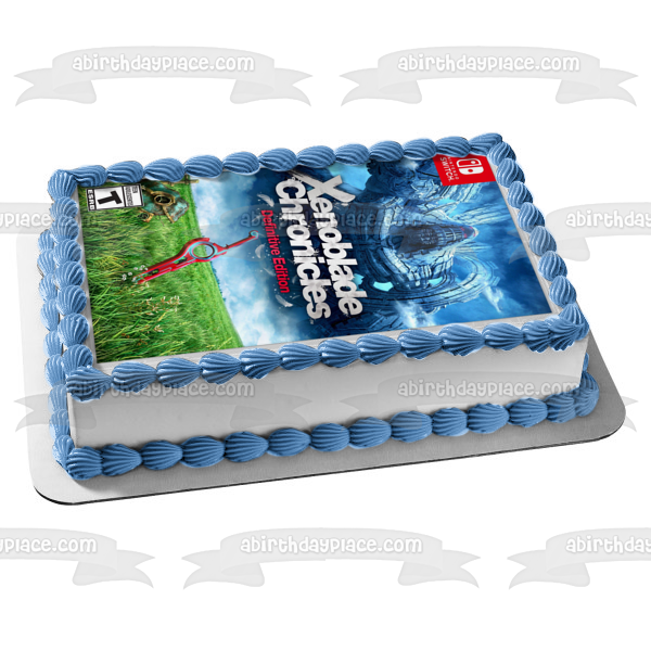 Xenoblade Chronicles Definitive Edition Video Game Cover Edible Cake Topper Image ABPID51950