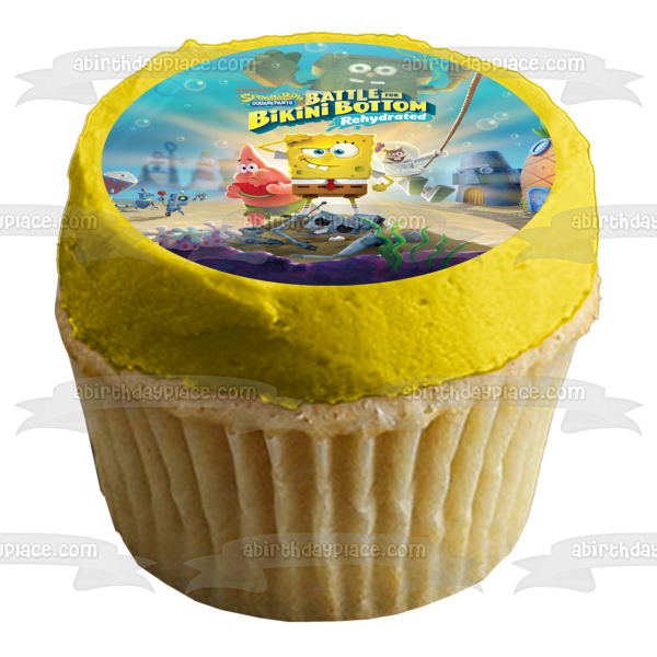 SpongeBob SquarePants: Battle for Bikini Bottom Rehydrated SpongeBob Patrick Sandy Edible Cake Topper Image ABPID51969