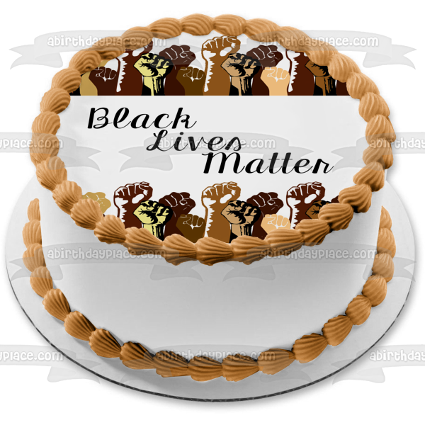 Black Lives Matter Multicultural Allies Edible Cake Topper Image Strips ABPID51975