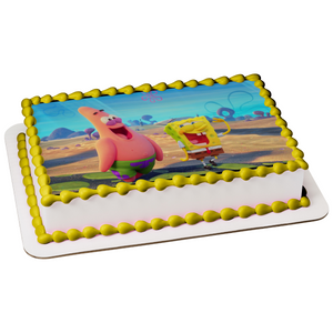 The SpongeBob Movie: Sponge on the Run Patrick Laughing Edible Cake Topper Image ABPID52039