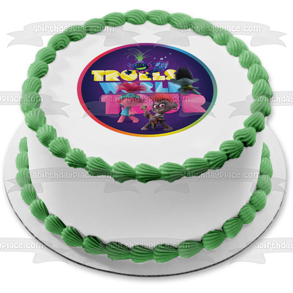 Trolls World Tour Queen Barb Queen Poppy Branch King Trollex Edible Cake Topper Image ABPID52200