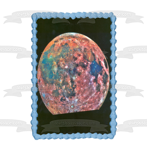 Nasa Retrospective Moon Solar System Edible Cake Topper Image ABPID52058