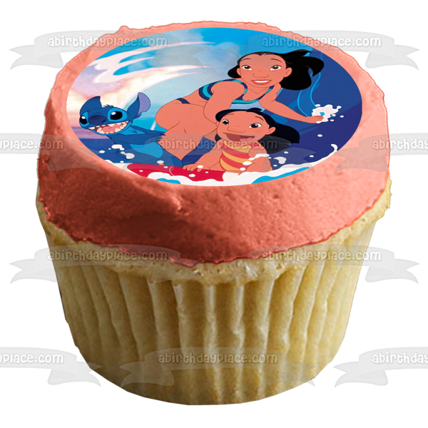 Disney Lilo & Stitch Nani Surfing Edible Cake Topper Image ABPID52243