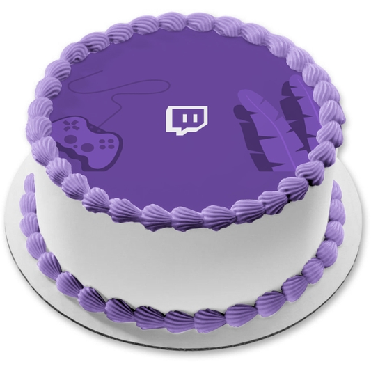 Twitch Video Streaming Service Logo Edible Cake Topper Image ABPID52247