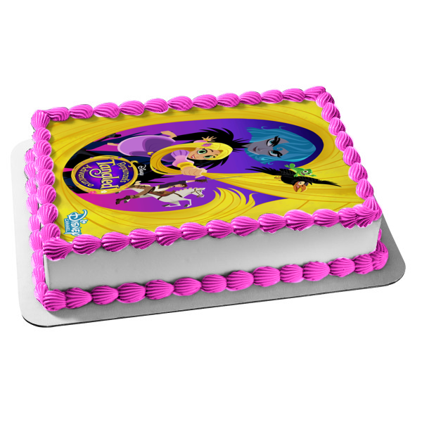 Rapunzel's Tangled Adventure Flynn Maximus Cassandra Pascal Hamuel Edible Cake Topper Image ABPID52102