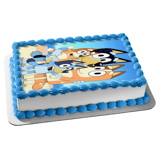 Imagen comestible para tarta con diseño de chili de Bluey Mum Dad ABPID52107 