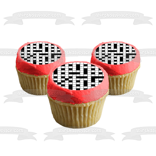 Crossword Puzzle Edible Cake Topper Image ABPID52319