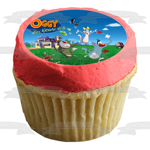 Oggy and the Cockroaches Joey Marky Dee Dee Olivia Jack Edible Cake Topper Image ABPID52162