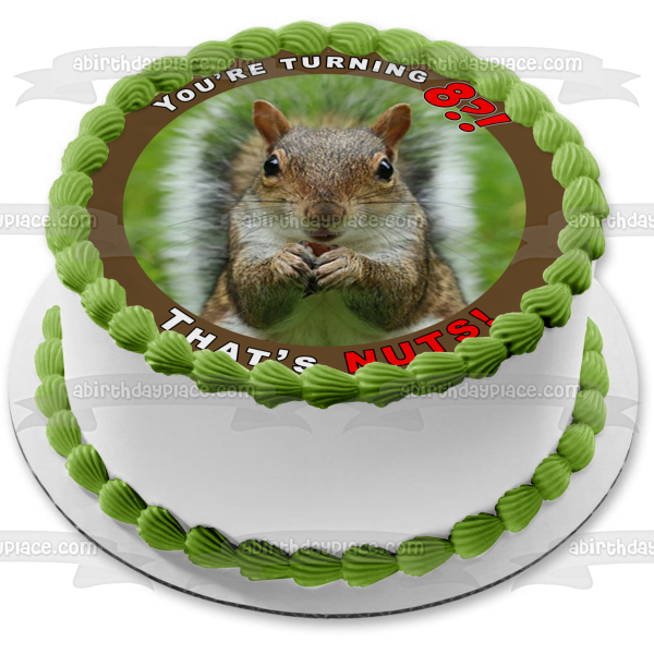 That's Nuts Squirrel Customize Your Age Edible Cake Topper Image ABPID52356