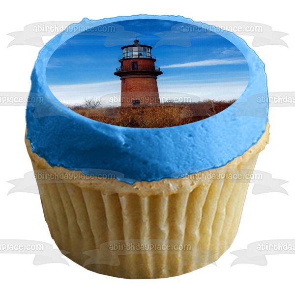 Gay Head Light Lighthouse Martha's Vineyard Edible Cake Topper Image ABPID52523