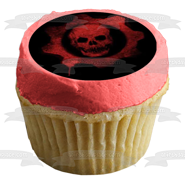 Gears of War 2 Cog Skeleton Logo Edible Cake Topper Image ABPID52529