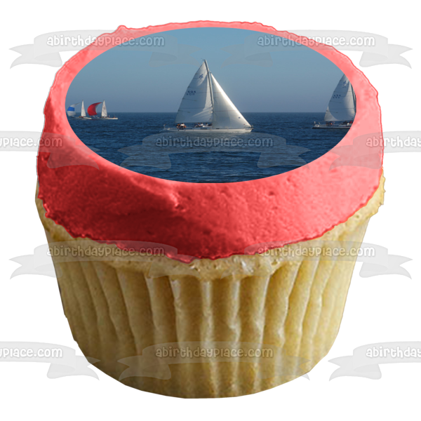 Sailboats Ocean Bound Edible Cake Topper Image ABPID52534