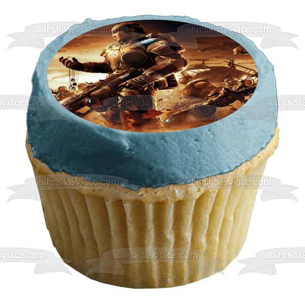 Gears of War SciFi Shooter FPS Gaming Marcus Fenix Characters Edible Cake Topper Image ABPID52645