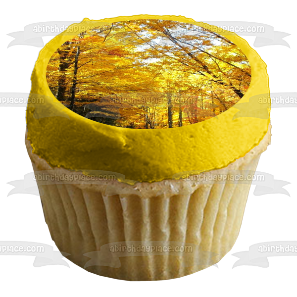 Fall Trees Scenery Edible Cake Topper Image ABPID52542