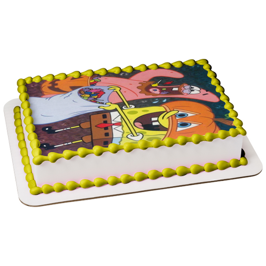 SpongeBob SquarePants Happy Halloween Trick or Treat Patrick Costumes Candy Edible Cake Topper Image ABPID52704