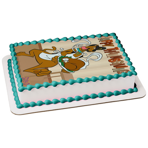 Scooby-Doo Happy Thanksgiving Scooby-Doo Dressed As a Pilgrim Turkey Edible Cake Topper Image ABPID52724