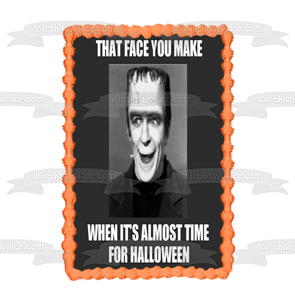 Frankenstein Happy Halloween Meme Frankenstein Smiling Edible Cake Topper Image ABPID52765