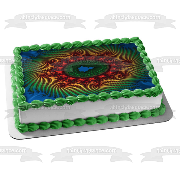 Buddah Colorful Spiral Pattern Edible Cake Topper Image ABPID52934