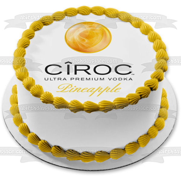 Ciroc Ultra Premium Vodka Pineapple Edible Cake Topper Image ABPID52796