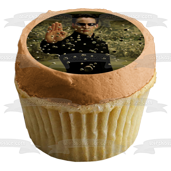 The Matrix Keanu Reeves Neo Sci Fi Action Movie Edible Cake Topper Image ABPID52821