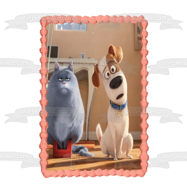 The Secret Life of Pets Max Chloe Edible Cake Topper Image ABPID53200