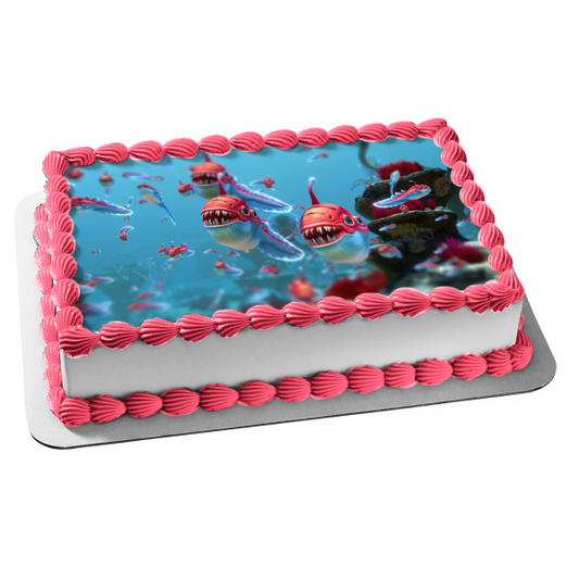 Subnautica Piranha's Ocean Life Edible Cake Topper Image ABPID53211