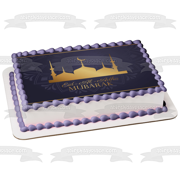 Eid Al-Adha Mubarak Edible Cake Topper Image ABPID54132