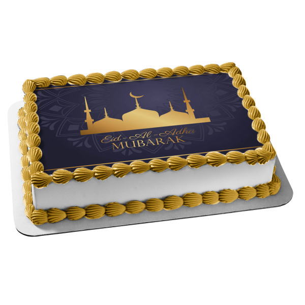 Eid-Al-Adha Mubarak Edible Cake Topper Image ABPID54132