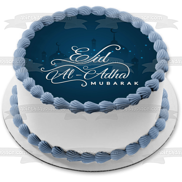 Eid Al-Adha Mubarak Edible Cake Topper Image ABPID54133