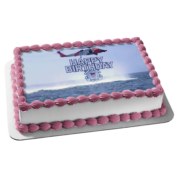 Happy Birthday U.S. Coast Guard Edible Cake Topper Image ABPID54151