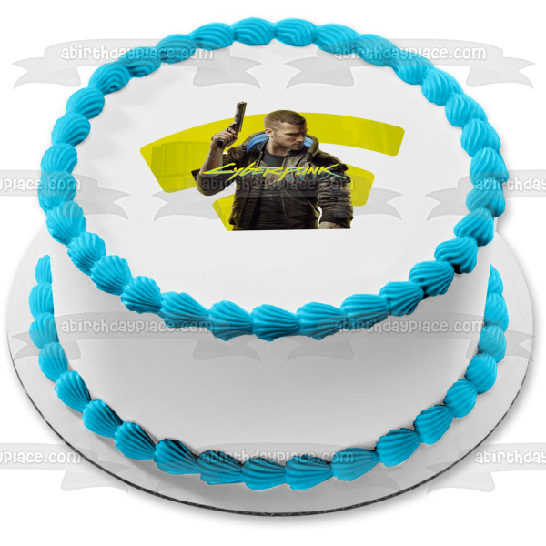 Cyberpunk 2077 Johnny Silverhand Edible Cake Topper Image ABPID53412