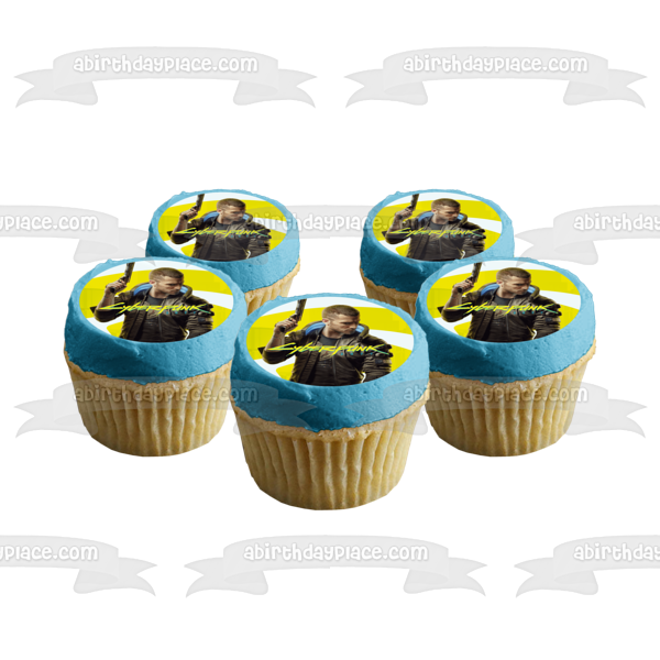 Cyberpunk 2077 Johnny Silverhand Edible Cake Topper Image ABPID53412
