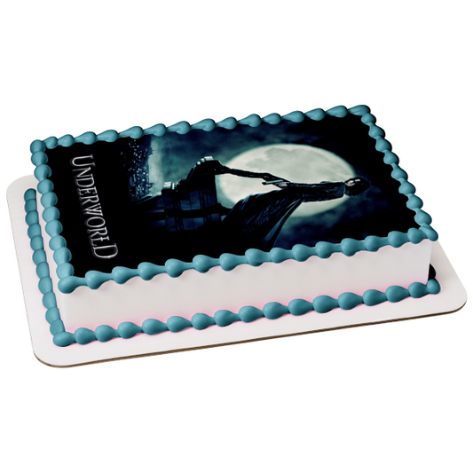 Underworld Movie Poster Kraven Gothic Vampire Werewolf Edible Cake Topper Image ABPID53456