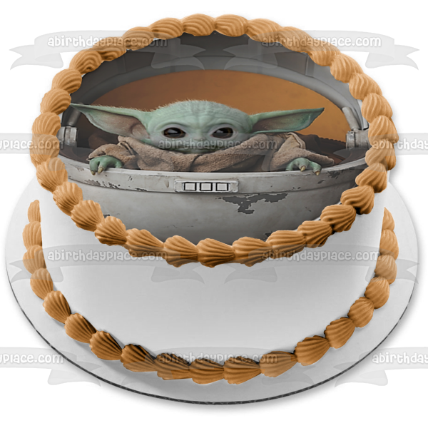 The Mandalorian the Child Grogu Disney Star Wars Edible Cake Topper Image ABPID53515