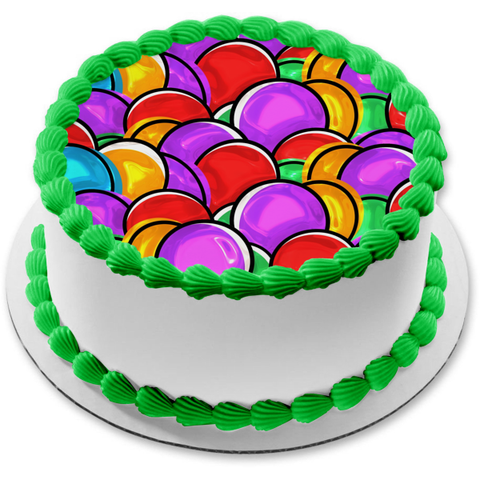 Easter Eggs Colorful Decorative Edible Cake Topper Image ABPID53541