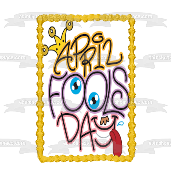 April Fool's Day Jester Smiley Face Edible Cake Topper Image ABPID53731